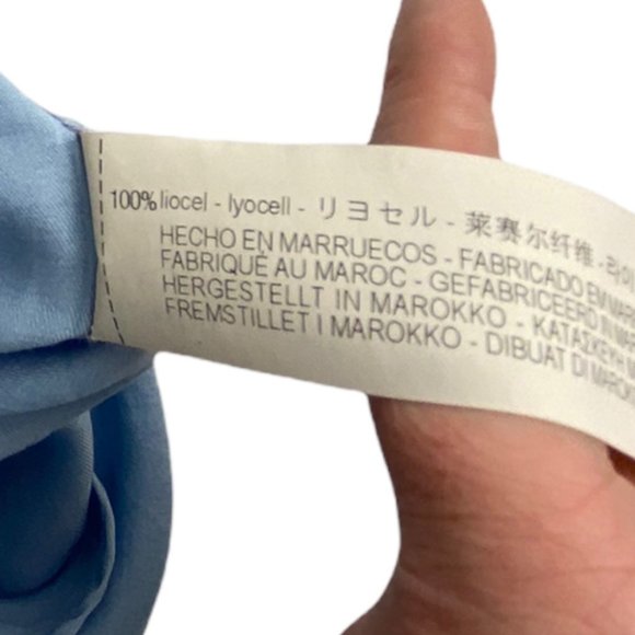 Zara Light Blue Longline Long Sleeve Lyocell Doleman Sleeve Top size Medium - Picture 7 of 8